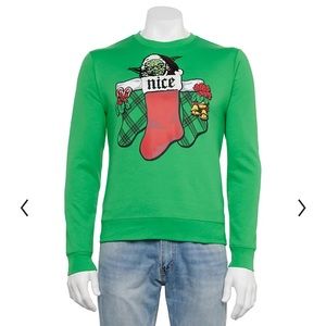 ⚡️ 🆕 Disney Star Wars Yoda flip sequins naughty/nice Ugly Christmas Swea…